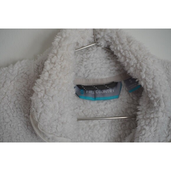 FREE COUNTRY Women’s Small Zip White Top Alpine Pile Fleece Vest Faux Fur - Picture 3 of 8